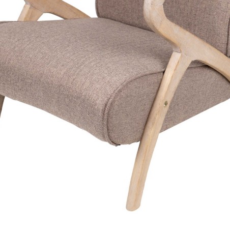 butaca madera vintage lino marron 67x72x85 cm
