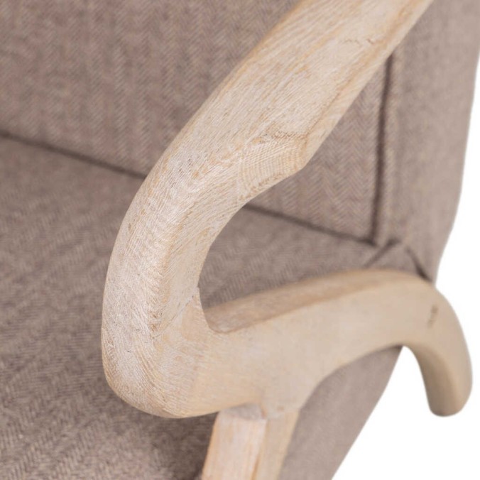 butaca madera vintage lino marron 67x72x85 cm