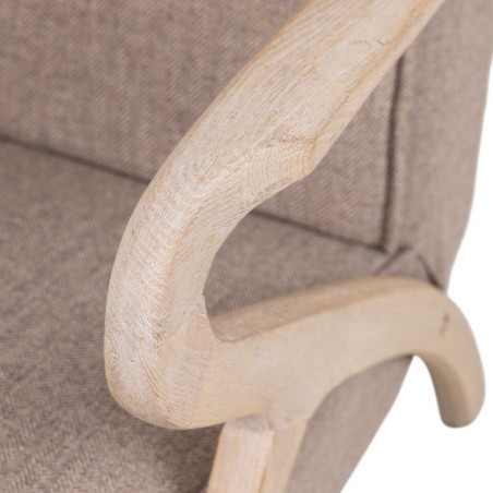 butaca madera vintage lino marron 67x72x85 cm