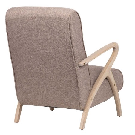 butaca madera vintage lino marron 67x72x85 cm