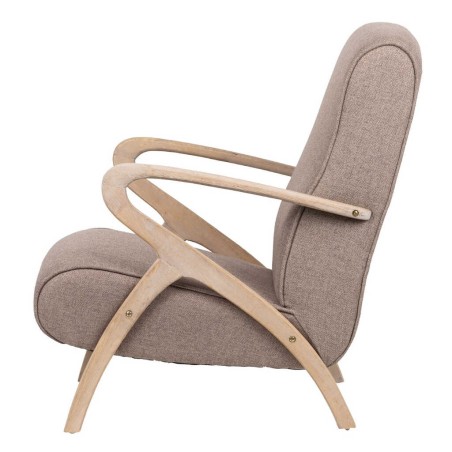 butaca madera vintage lino marron 67x72x85 cm