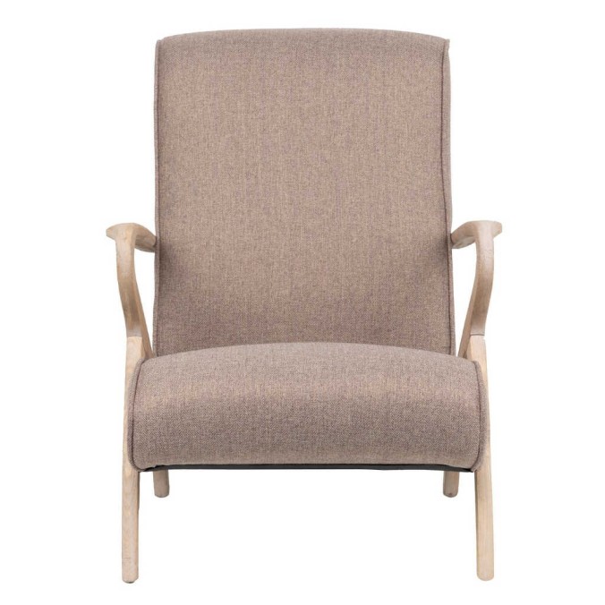 butaca madera vintage lino marron 67x72x85 cm