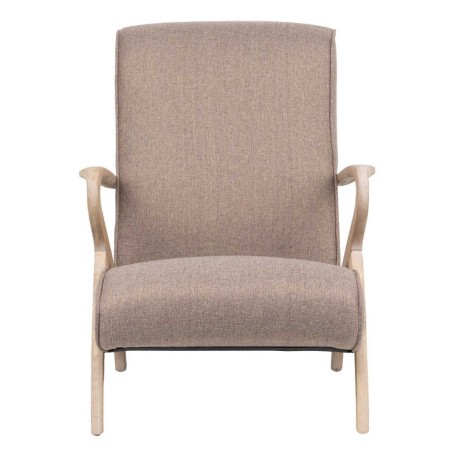 butaca madera vintage lino marron 67x72x85 cm