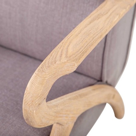 butaca madera vintage lino marron 67x72x85 cm