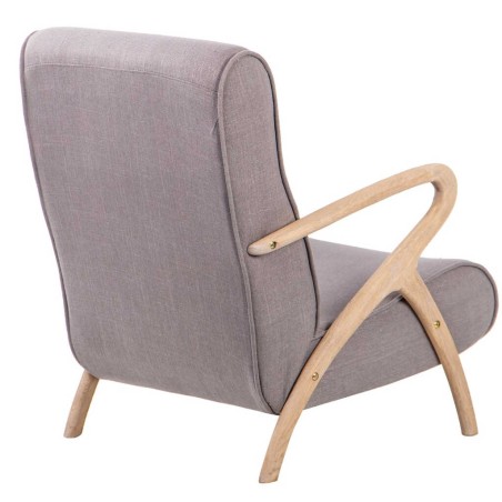 butaca madera vintage lino marron 67x72x85 cm