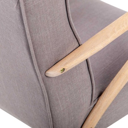 butaca madera vintage lino marron 67x72x85 cm