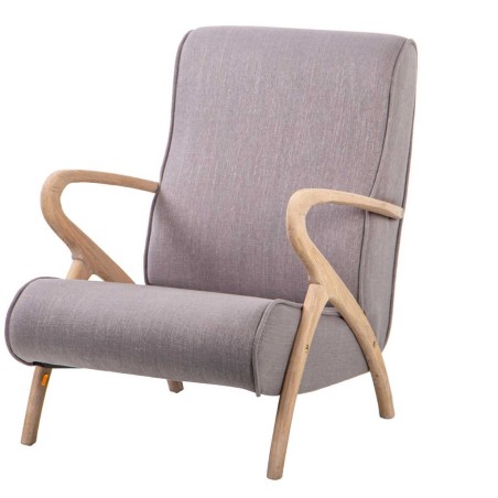 butaca madera vintage lino marron 67x72x85 cm