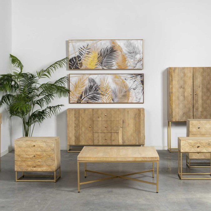 mesita madera mango-metal 55x40x58 cm