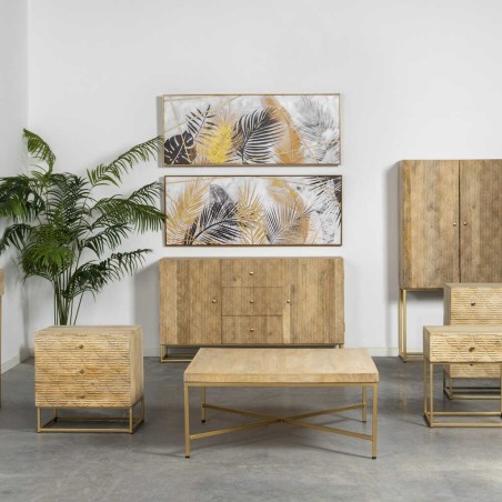 mesita madera mango-metal 55x40x58 cm