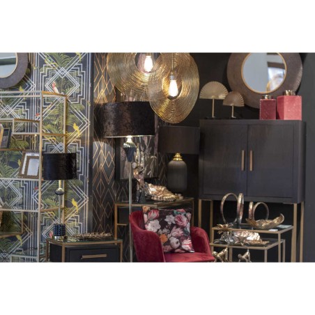 cabinet negro-dorado 100x45x160 cm