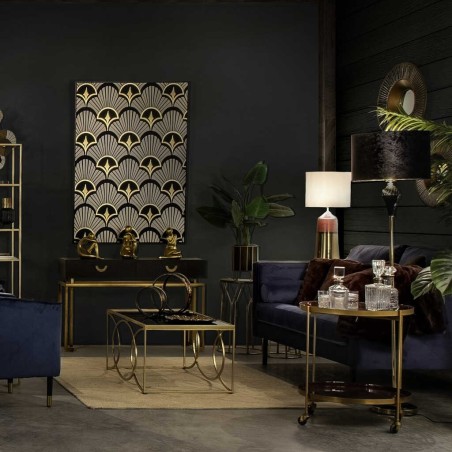 consola madera-metal negro-dorado 120x35x77,3 cm