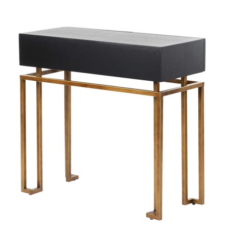 consola madera-metal negro-dorado 80x35x77,3 cm