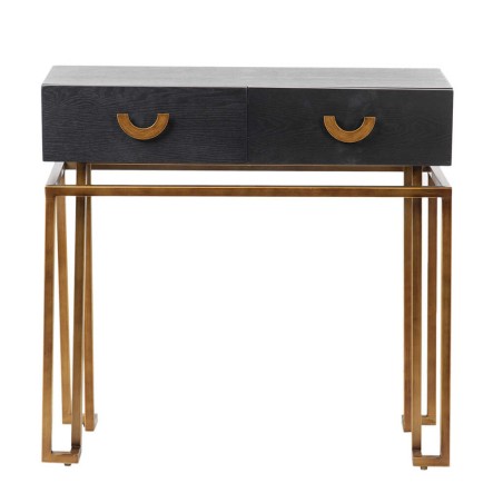 consola madera-metal negro-dorado 80x35x77,3 cm
