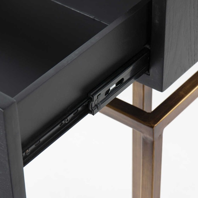 consola madera-metal negro-dorado 80x35x77,3 cm