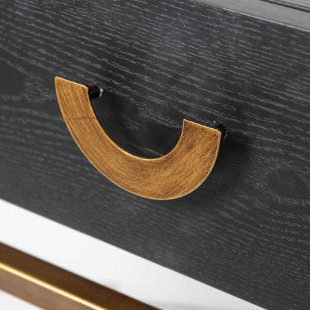 consola madera-metal negro-dorado 80x35x77,3 cm