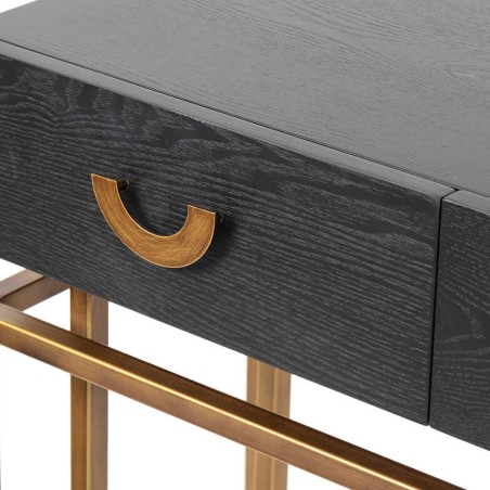 consola madera-metal negro-dorado 80x35x77,3 cm