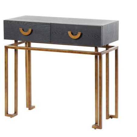 consola madera-metal negro-dorado 80x35x77,3 cm