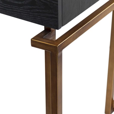 escritorio madera-metal negro-dorado 150x60x77,3cm