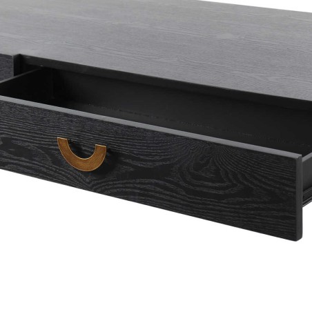 escritorio madera-metal negro-dorado 150x60x77,3cm