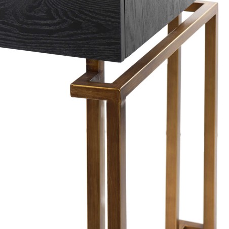 escritorio madera-metal negro-dorado 150x60x77,3cm