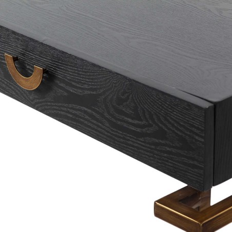 escritorio madera-metal negro-dorado 150x60x77,3cm