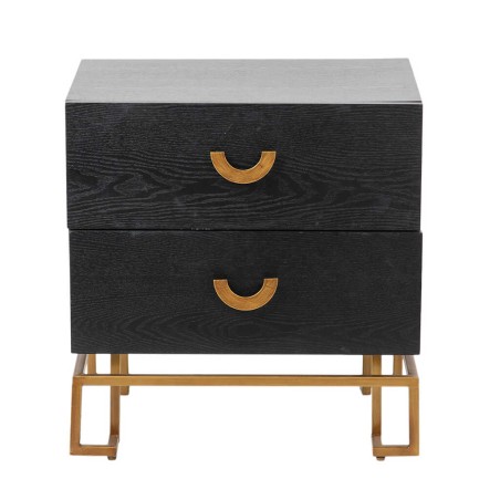 mesita negra dorada madera-metal 55x40x58 cm