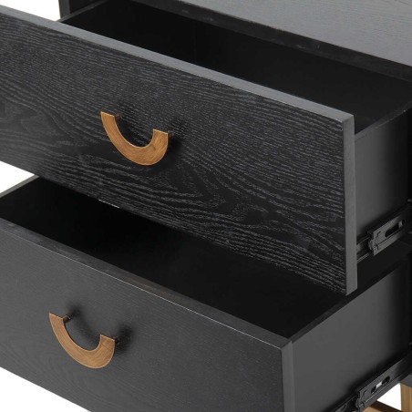 mesita negra dorada madera-metal 55x40x58 cm