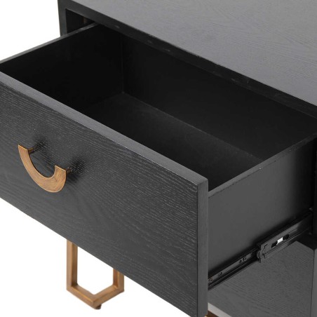 mesita negra dorada madera-metal 55x40x58 cm