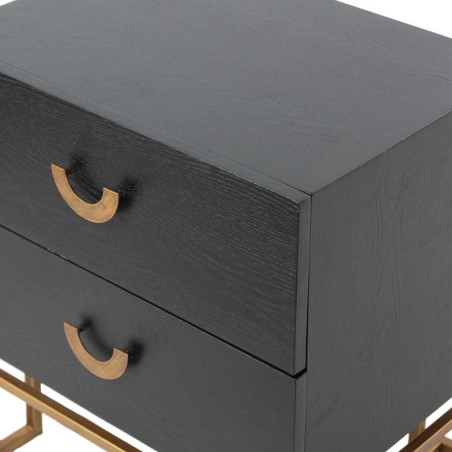 mesita negra dorada madera-metal 55x40x58 cm