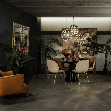 aparador negro-dorado madera-metal 152x40x82 cm