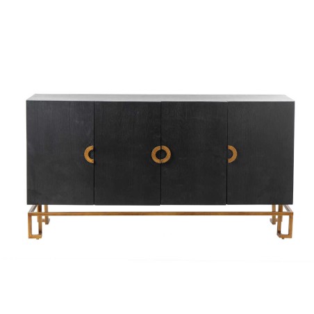 aparador negro-dorado madera-metal 152x40x82 cm