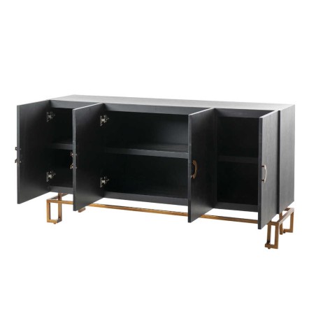 aparador negro-dorado madera-metal 152x40x82 cm