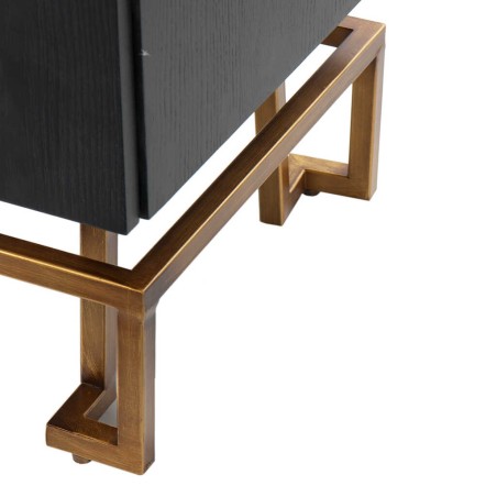aparador negro-dorado madera-metal 152x40x82 cm
