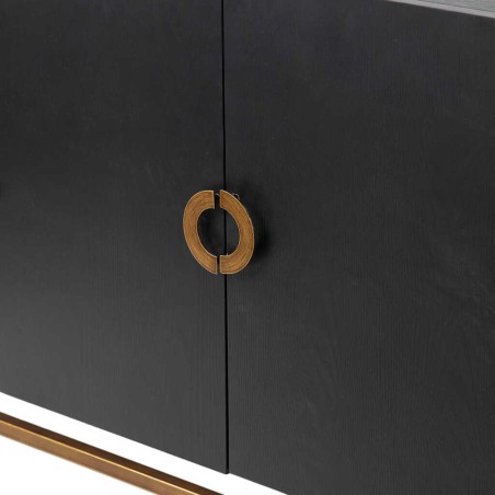 aparador negro-dorado madera-metal 152x40x82 cm