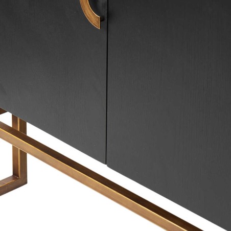 aparador negro-dorado madera-metal 152x40x82 cm