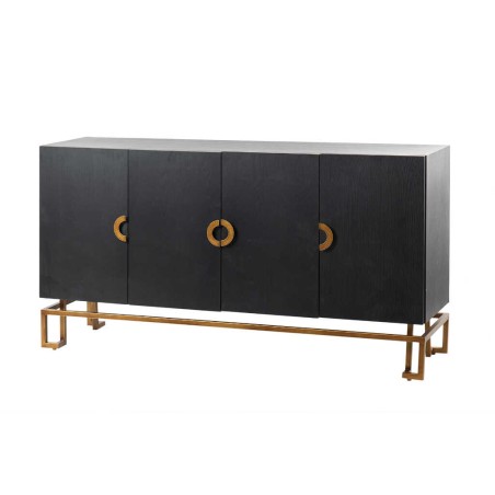 aparador negro-dorado madera-metal 152x40x82 cm