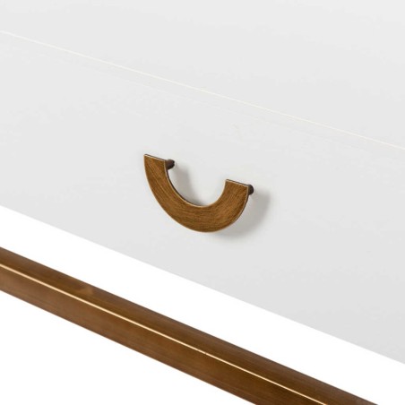 consola blanco-dorado madera-metal 120x35x77,3 cm