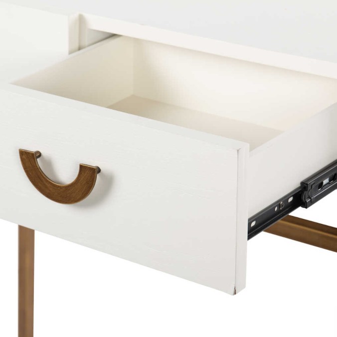 consola blanco-dorado madera-metal 80x35x77,3 cm