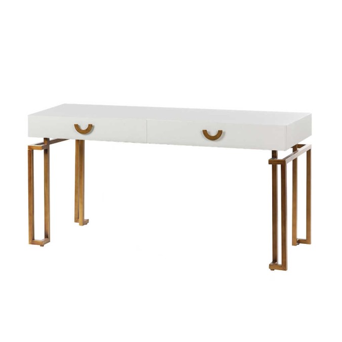 escritorio mad-metal blanco-dorado 150x60x77,3cm