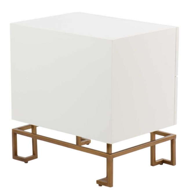 mesita blanca-dorada madera-metal 55x40x58 cm