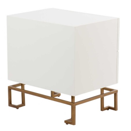 mesita blanca-dorada madera-metal 55x40x58 cm