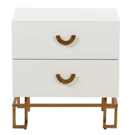 mesita blanca-dorada madera-metal 55x40x58 cm