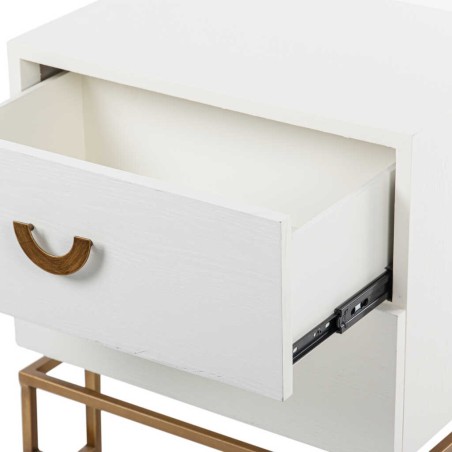 mesita blanca-dorada madera-metal 55x40x58 cm