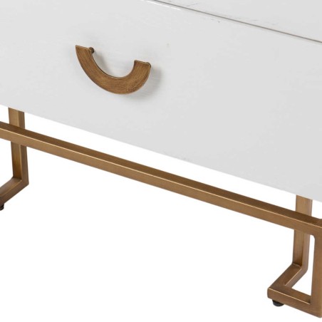 mesita blanca-dorada madera-metal 55x40x58 cm