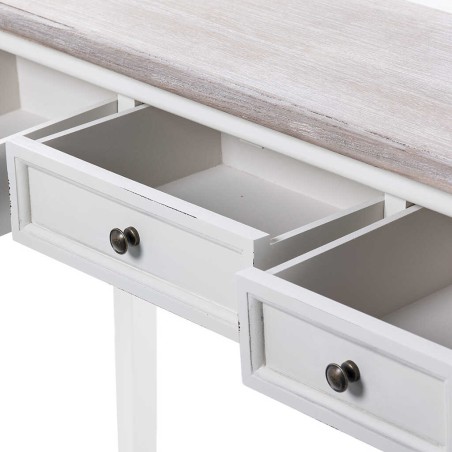 consola madera blanco natural 112x35x79 cm