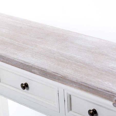 consola madera blanco natural 112x35x79 cm