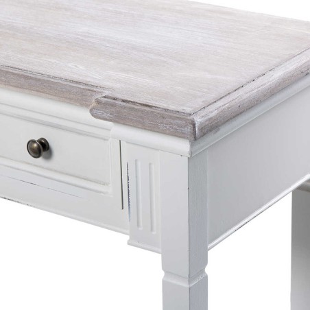consola madera blanco natural 112x35x79 cm