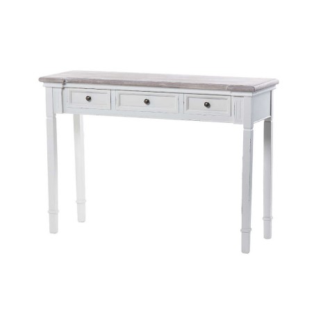 consola madera blanco natural 112x35x79 cm