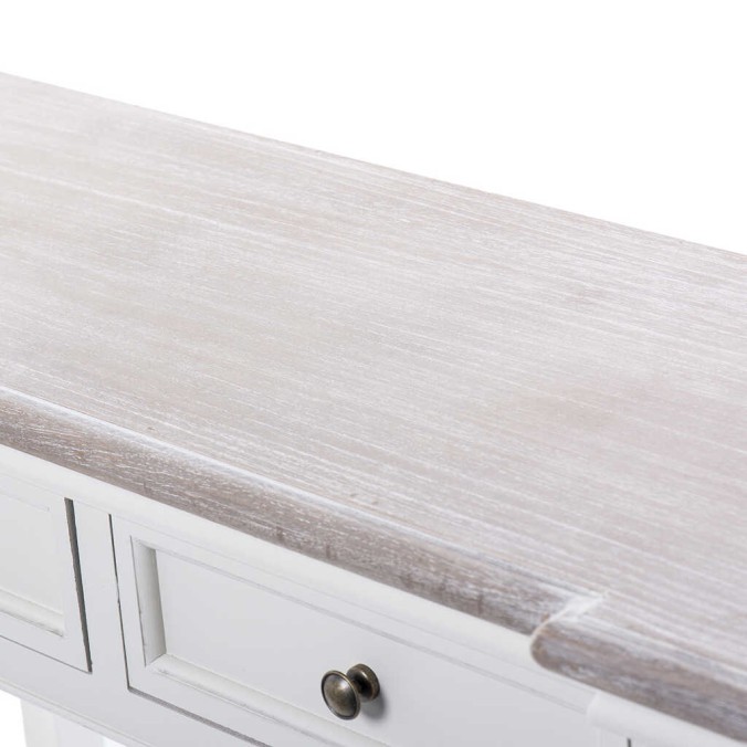 consola madera blanco natural 91x35x79 cm