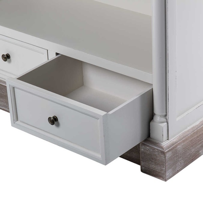 librero madera blanco natural 92x38x198 cm librero madera blanco natural 92x38x198 cm